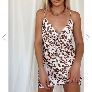 12th Tribe Ventura Cow Print Mini Slip Dress